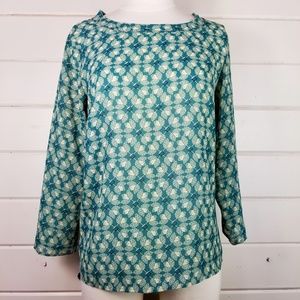 Cabi | Jade Green Leaf Print Top